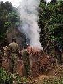 12 On the road with the eco guards of the Luki reserve to destroy illegal charcoal pits.